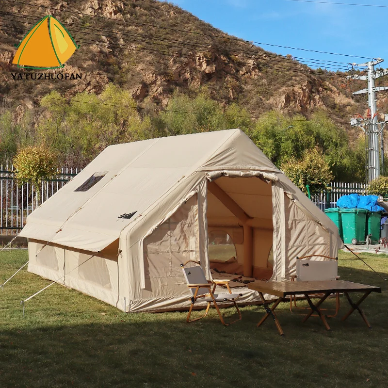 

ACustom 12㎡ China-Made Inflatable Air Camping Tent TC Cotton Tent For Glamping