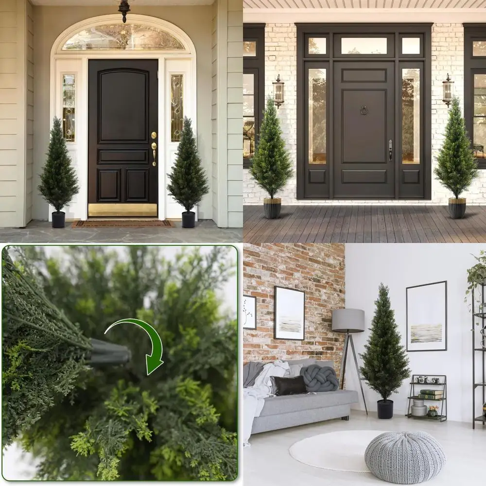 

Реалистичные искусственные сосны высотой 4 фута для использования на улице и в помещении, идеально подходят для украшения веранды и сада.