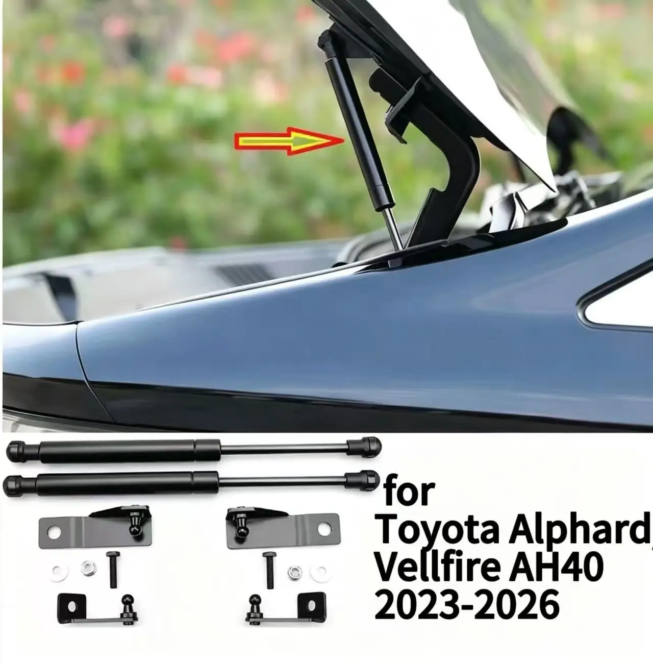 

2PCS Carbon Fiber Gas Struts For Toyota Alphard Vellfire AH40 2023-2026 Front Hood Bonnet Lift Support Damper