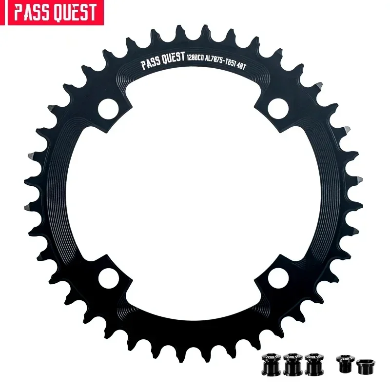 

PASS QUEST 120BCD Round Narrow Wide Chainring For Universal 120 BCD Crank set Road Bike Chain Wheel 36-48T