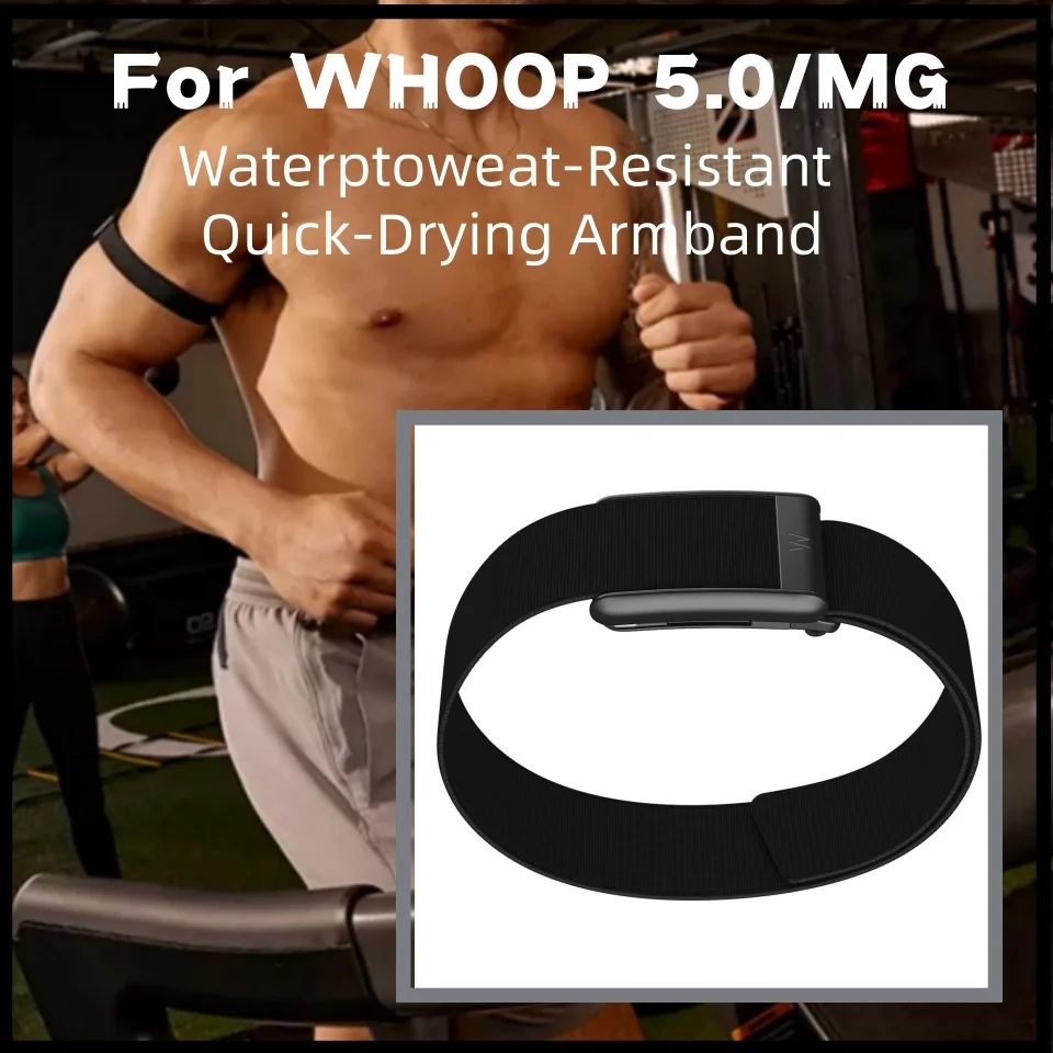 Waterproof Quick Dry Bicep Band Compatible with WHOOP 5.0 MG Adjustable Armband Replacement Strap Fitness Tracker Accessory