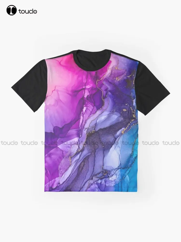 Abstract Vibrant Rainbow Ombre Graphic T-Shirt Custom Aldult Teen Unisex Digital Printing Tee Shirts Custom Gift Xxs-5Xl