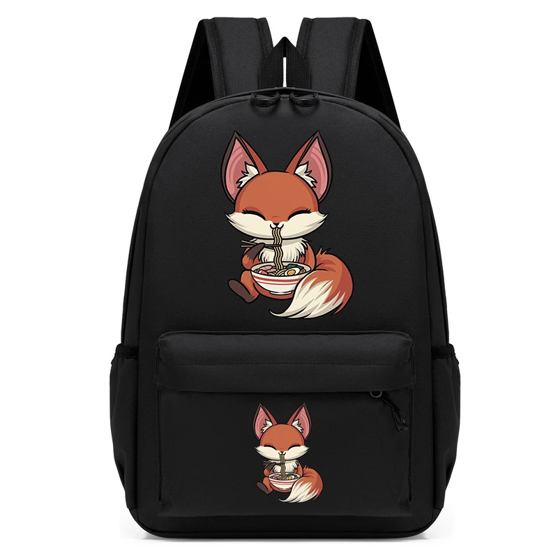 Girl School Bag Backpack Back Pack for Teenager Women Children Schoolbag Kawaii Ramen Fox Cute Primary Bagpack Teens Child Kids