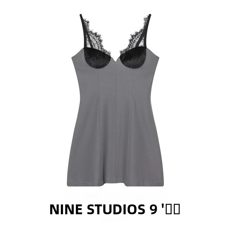 Sexy V profond Ne dentelle épissure moulante Dr ort jupe Ele européenne Sle Polyester fibre a-ligne jupe dames tenue décontracté