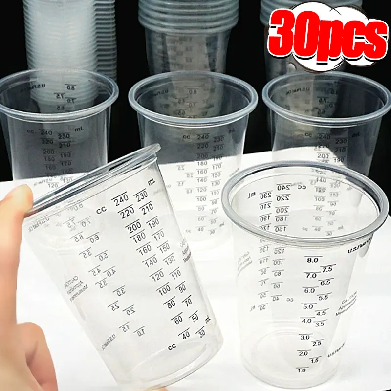 

30/2PCS Disposable Measuring Cups Plastic Mixing Cup for Paint UV Resin Epoxy Pigments Mixing Containers 500ml 600ml 1000ml