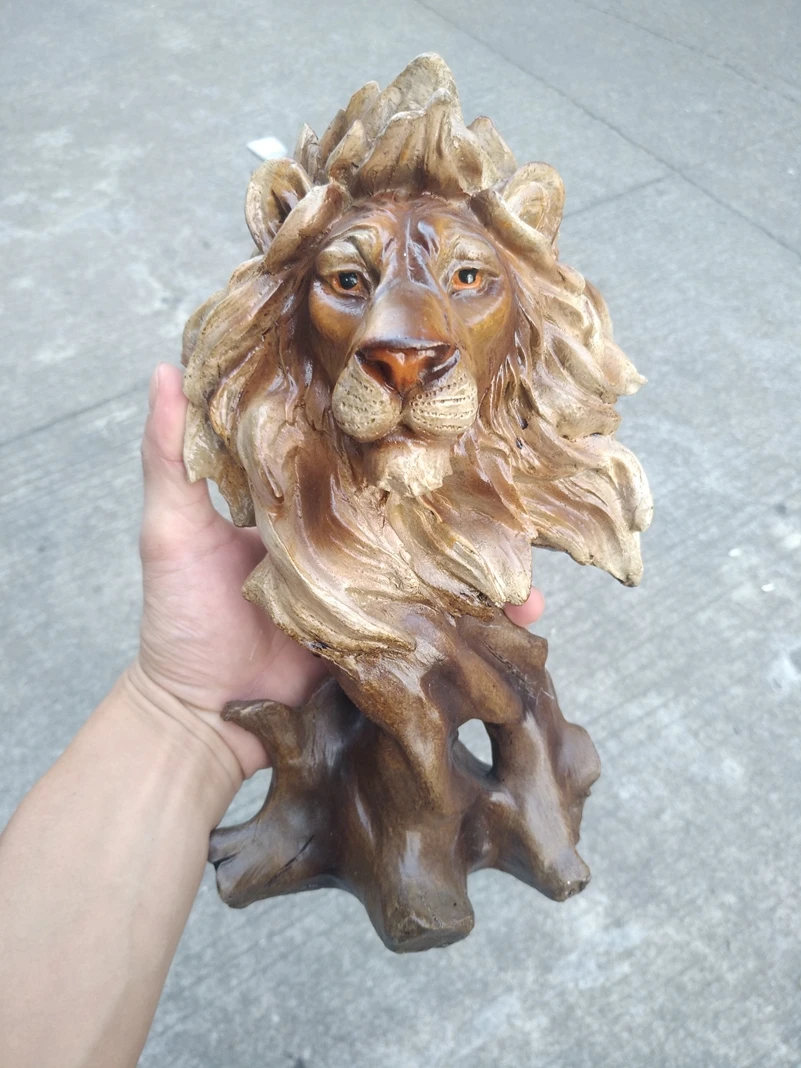 

Lion Decoration Resin Crafts Imitation Wood Carving Home Decorations Souvenirs