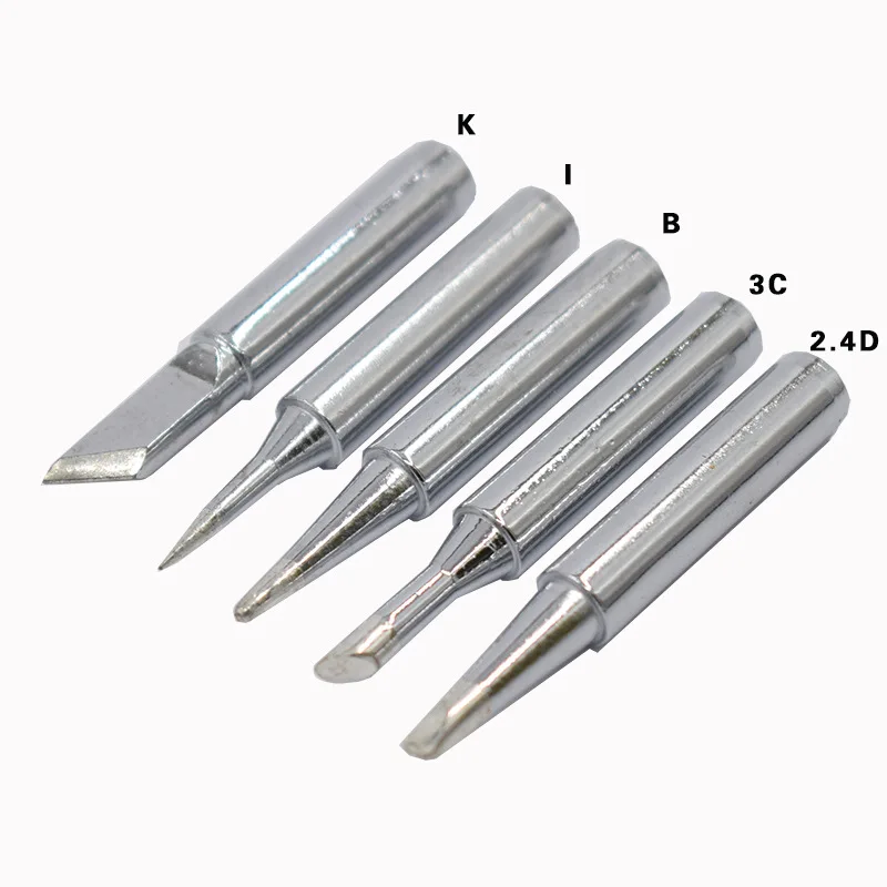 5pcs 936 Soldering  Iron Head 900M-T Solder Iron Tips I+B+K+2.4D+3C For Repair Rework Station Soldering Tools Welding Accessory