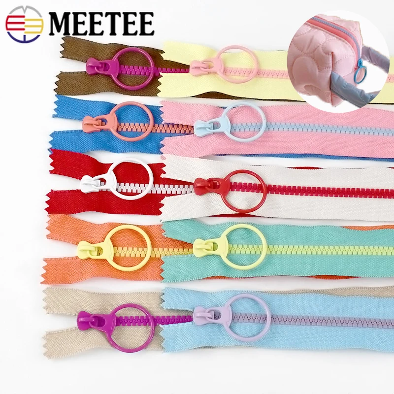 

10Pcs 15-40cm Resin Zipper O Ring Zip Puller Wallet Decor Zips Pocket Closure Zippers Repair Kit DIY Clothing Sewing Accessories