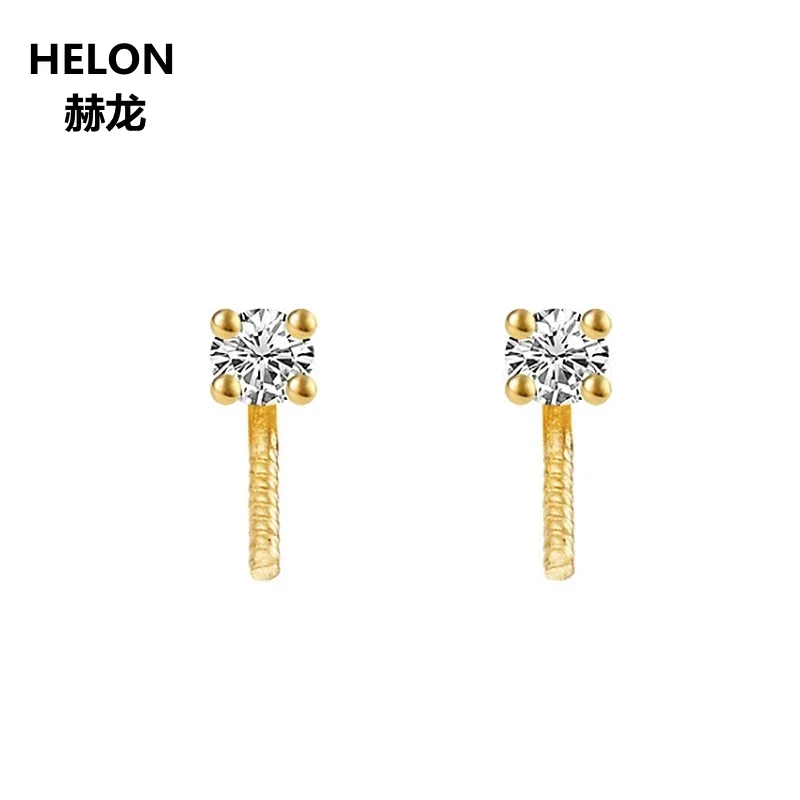 Solid 14k Yellow Gold 8-13mm Pearl Semi Mount Stud Earrings Women 0.07ct SI/H Natural Diamonds Earrings Rose White Gold Optional