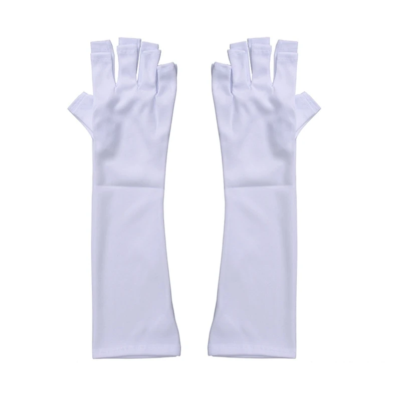 E1YE Uv Shield Gloves Fingerless For Gel Manicure Anti Uv Gloves For Gel Pedicure