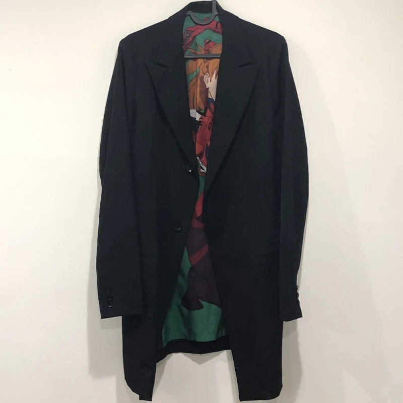 YAMAMOTO-Style Coat 2024 HighQuality Dark Style EVA New Century Evangelion Tomorrow Cartoon Print Suit Jacket For Men And Women