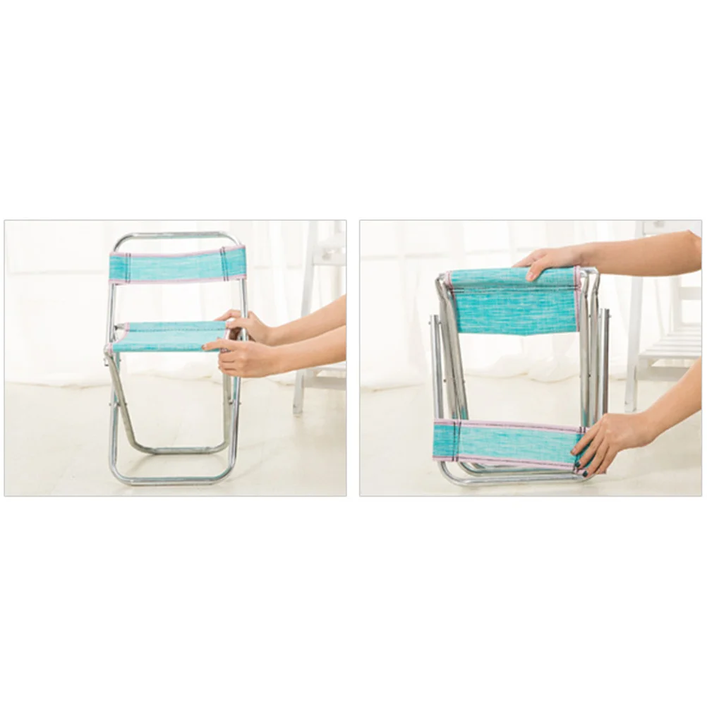 

Stainless Steel Portable Folding Chair Small Lightweight Foldable Stool for Camping Fishing Travel Outdoor Chair Random Color