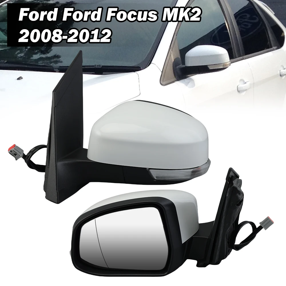 Door Rearview Mirrors For Ford Focus Mk2 2008-2011 Heated Glass Lens Turn Signal Light Side Mirrors Assembly Car Accessories