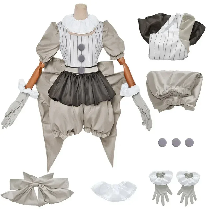 ♥ Nuevo Vestido de Cosplay para Mujer 2025, Disfraz de Pennywise el Payaso de Terror, Versión Bishoujo, Disfraz de Halloween de Joker ★ Casa del Oso