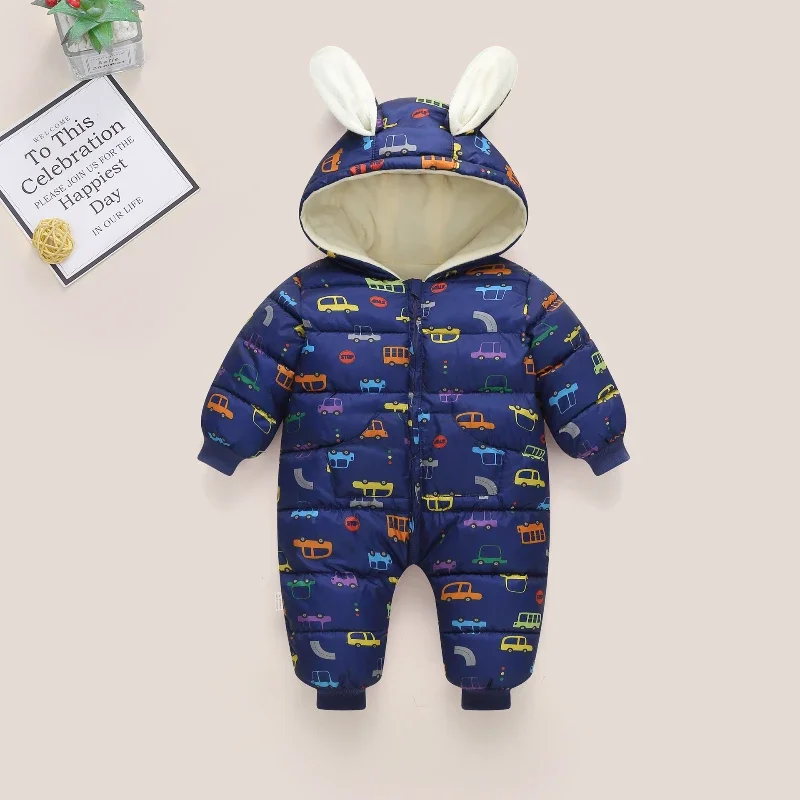 Babys Down Cotton Jumpsuit Baby Winter Clothing Thick Fleece for Warmth Climbing Baby Boy Clothes Newborn Baby Clothes Conjuntos