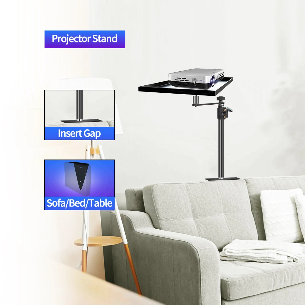 360 Degree PTZ Rotation Projector Stand Holder Tripod Light Clamp Desk with 1/4\