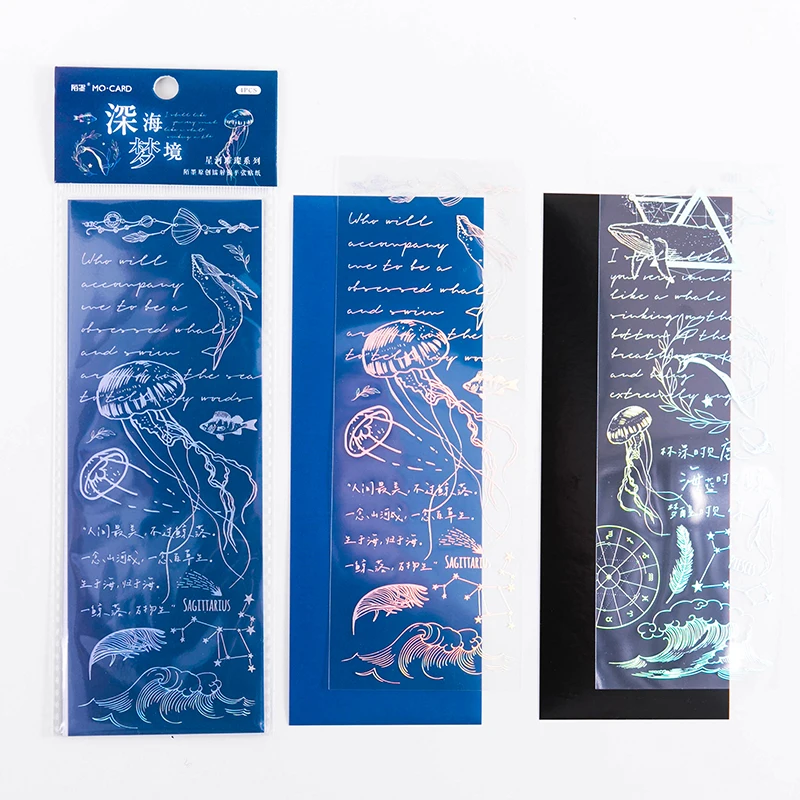 2 sheets /pack Golden Glitter Starry Prince Waterproof Decorative Stickers