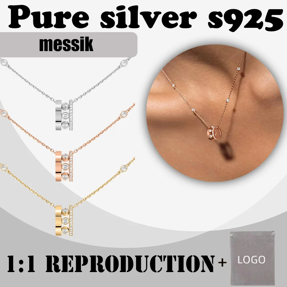 Classic fashion sterling silver s925 hollow diamond necklace messik home MOVE ROMANE series luxury fashion necklace