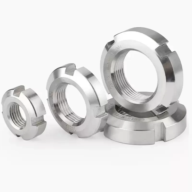 1 Stück 304 Edelstahl Rundmutter Schlitzmutter Haltemutter M10 bis M60 Lagersicherungsmutter GB812