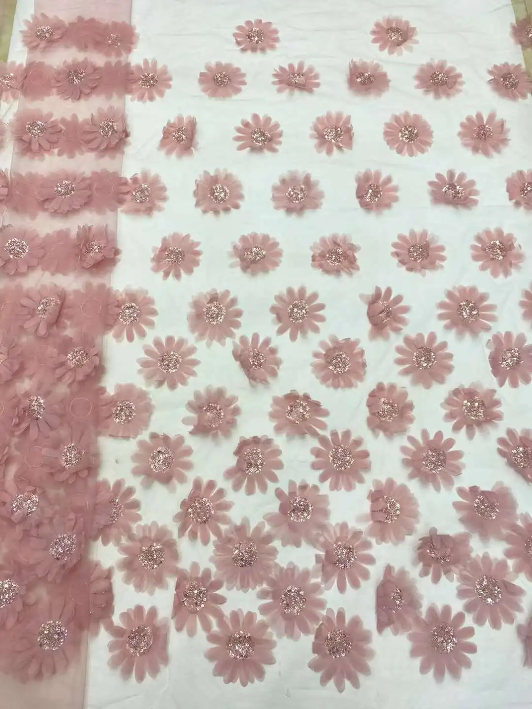 아프리카 3D 레이스 원단 5야드 2025 고품질 비즈 신랑 자수 프랑스 나이지리아 스팽글 레이스 원단 웨딩용