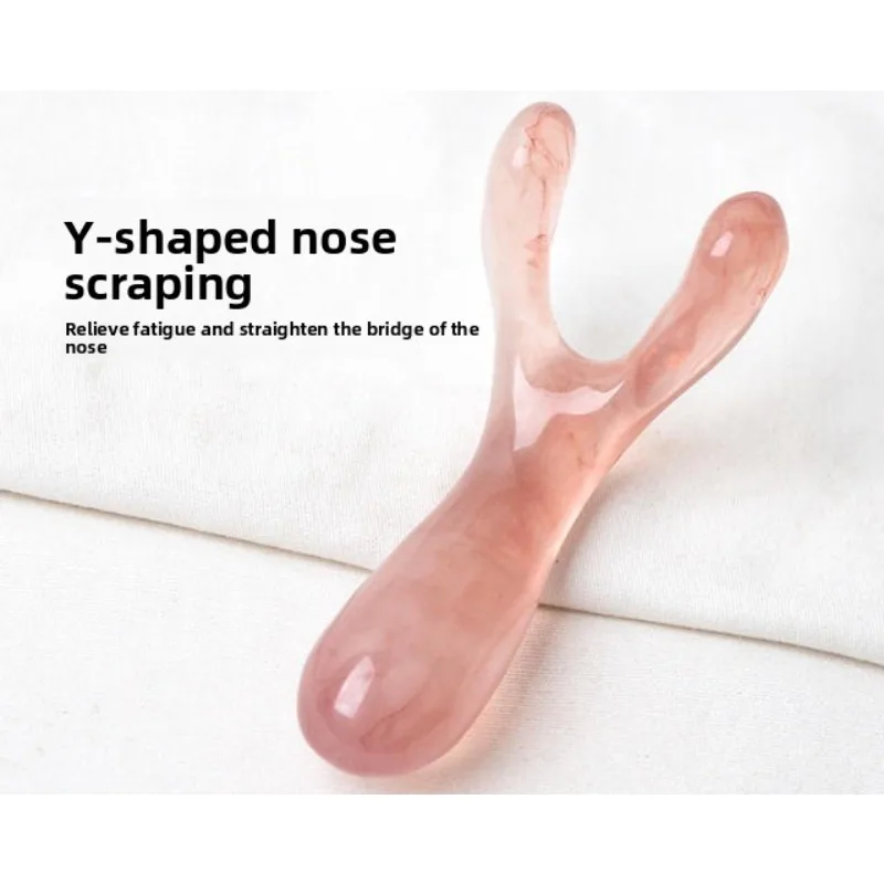 

Y-образная вилка-скребок Гуаша для массажа, массажер для лифтинга лица и носа из смолы, уменьшение отеков, точечный массаж носа
