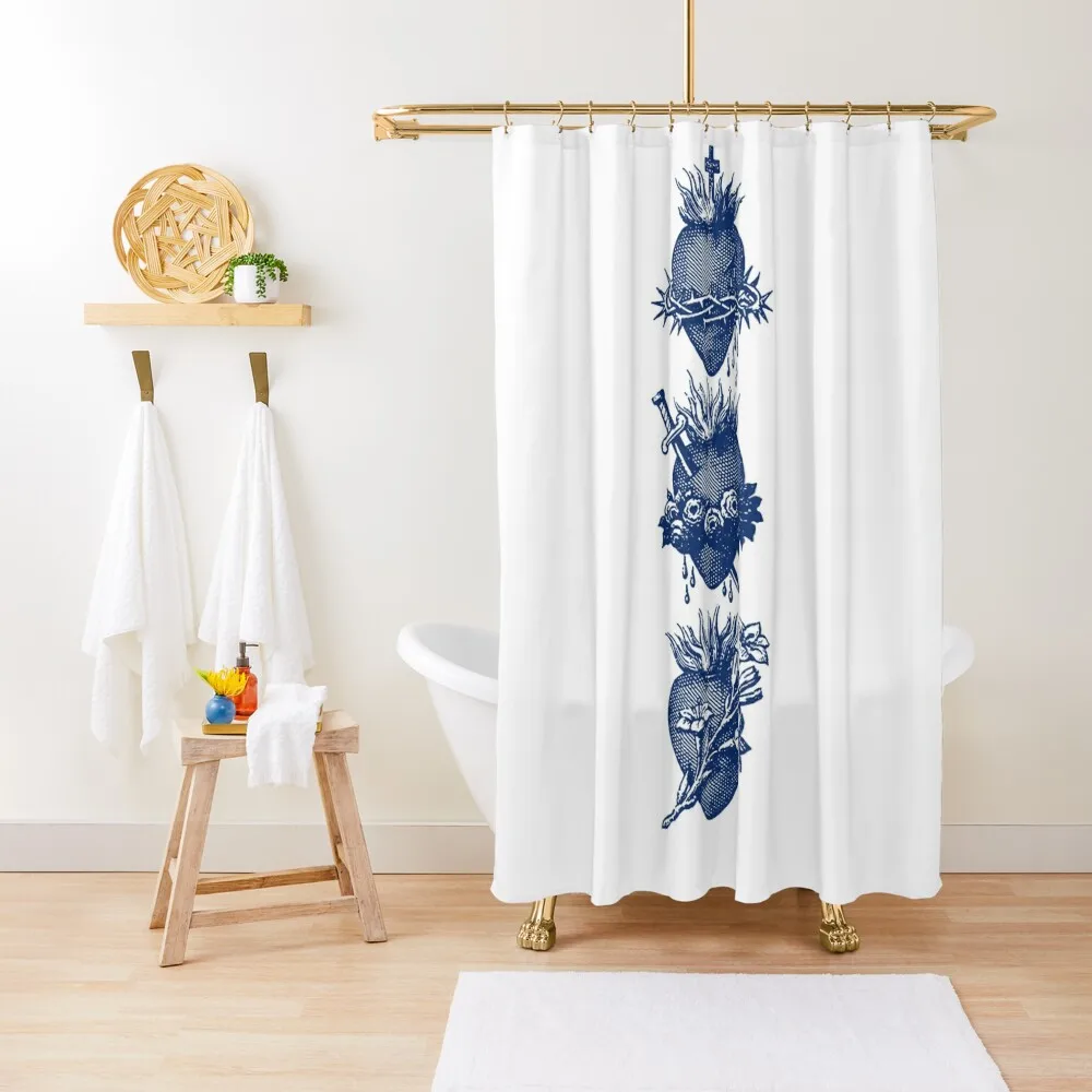 

Sacred Hearts of Holy Family Shower Curtain Shower Bathroom Shower For Bathroom Set Luxury Bathroom Deco Curtain