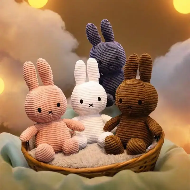 25cm Cartoon Miffy Plush Toys Kawaii Anime Soft Filling Miffy Rabbit Doll Cute Room Decoration Rag Doll Baby Accompany Gift