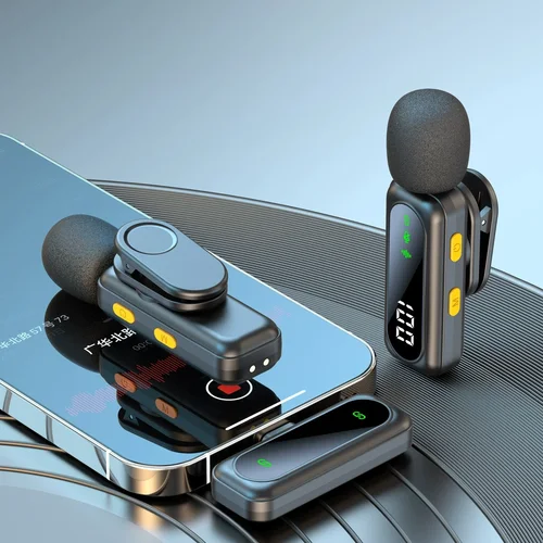 Imagen 2 del producto Micrófono de solapa Lavalier inalámbrico, grabación de Audio portátil con reducción de ruido tipo C para iPhone15-16, Android, PC en vivo
