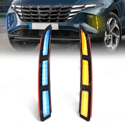 DRL For Hyundai Tucson 2022 2023 2024 Led Daytime Running Lights Turn Signal Auto Fog Lamp White Yellow Blue Car Accessories 12V