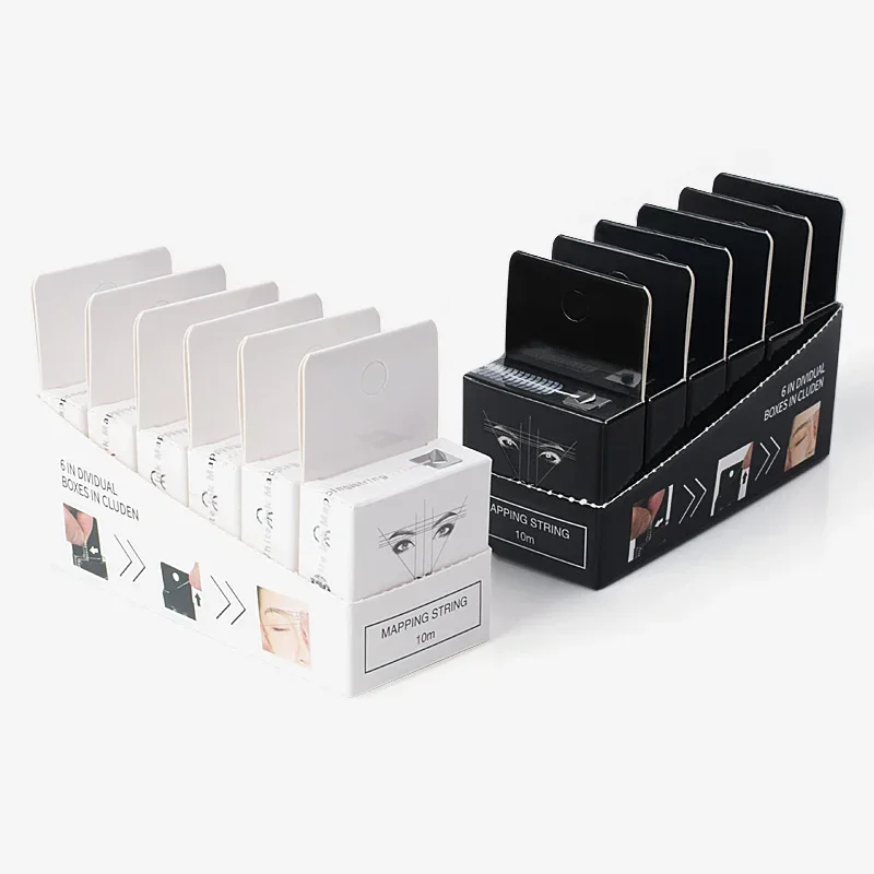 

6pcs Microblading Mapping String Pre-Inked Eyebrow Marker Thread Tattoo Brows Point White Mapping String Beauty Tools Wholesale