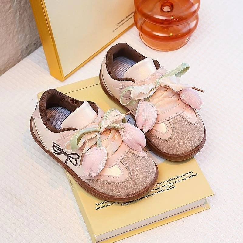 

Girls Spring Autumn 2026 New Leather Sneakers Baby Girl Casual Shoes Lightweight Breathable Kids Sport Shoes