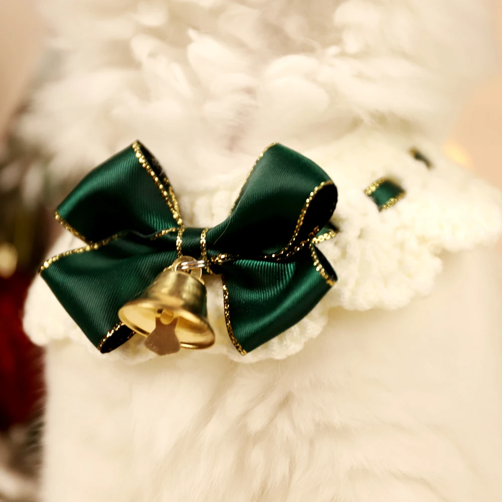 HOOPET Christmas Cat Necklaces New Year Wool Pet Collar Dog Scarf Pet Supplies Gift for Cat Puppy Decoration Pet Accessories