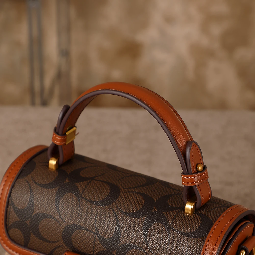 New Minimalist and Fashionable Small Handbag, Contrasting Color Women's Bag, High-End Carriage Crossbody Bag, Portable Box Bag image 5