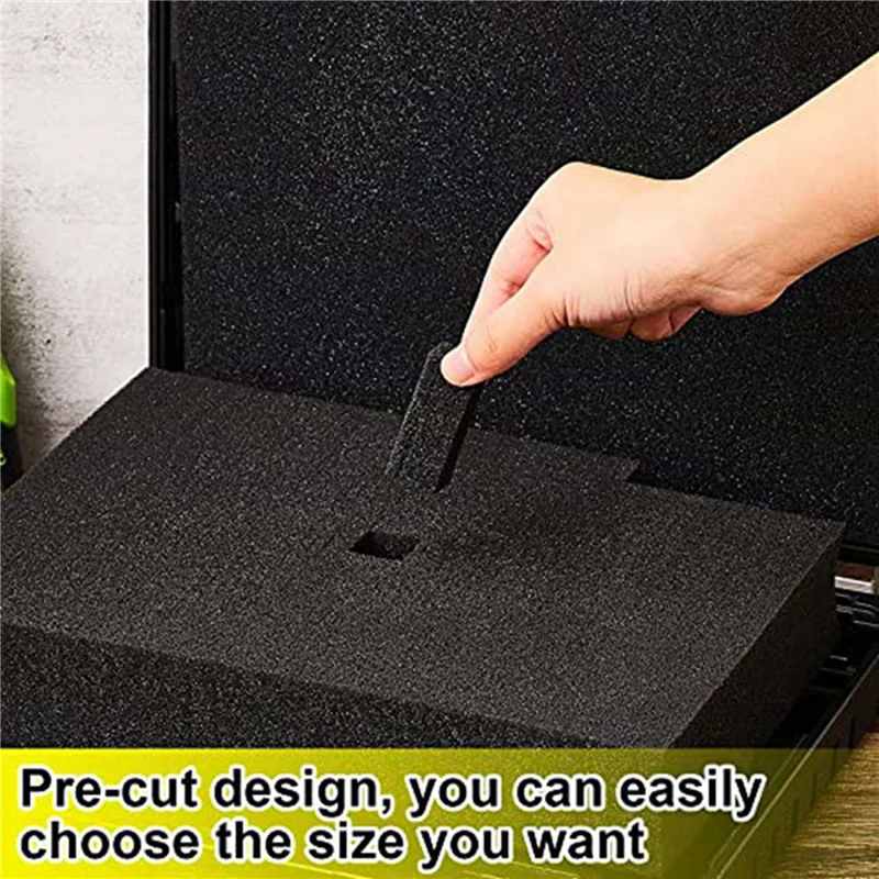GTBL 8 Pieces Foam Insert For Cases Tool Box Foam Grid Line Foam Cubes Shockproof Sponge Pad, 40X40x2cm/40X40x5cm