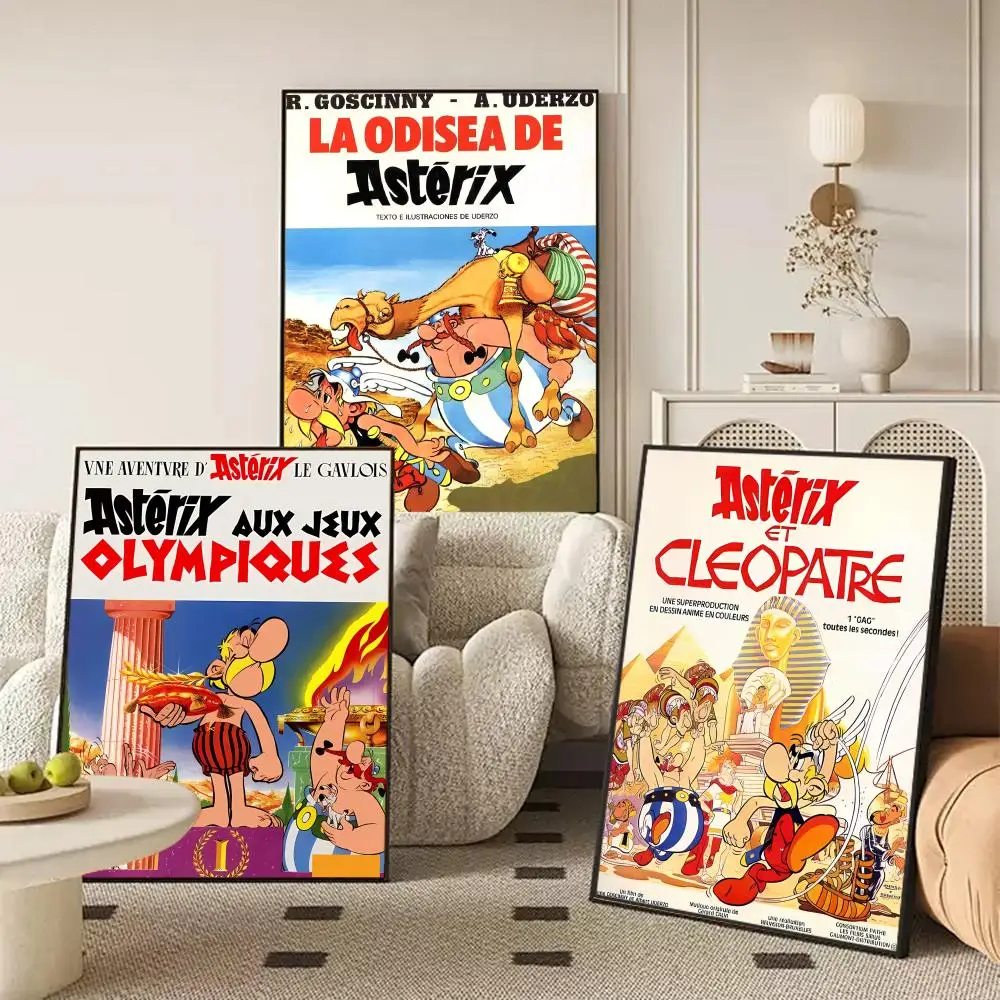 الكلاسيكية أنيمي A_Asterix وO_Obelix HD الكتان قماش المشارك جدار الفن يطبع لغرفة المعيشة غرفة نوم مكتب هدية تزيين المنزل #3