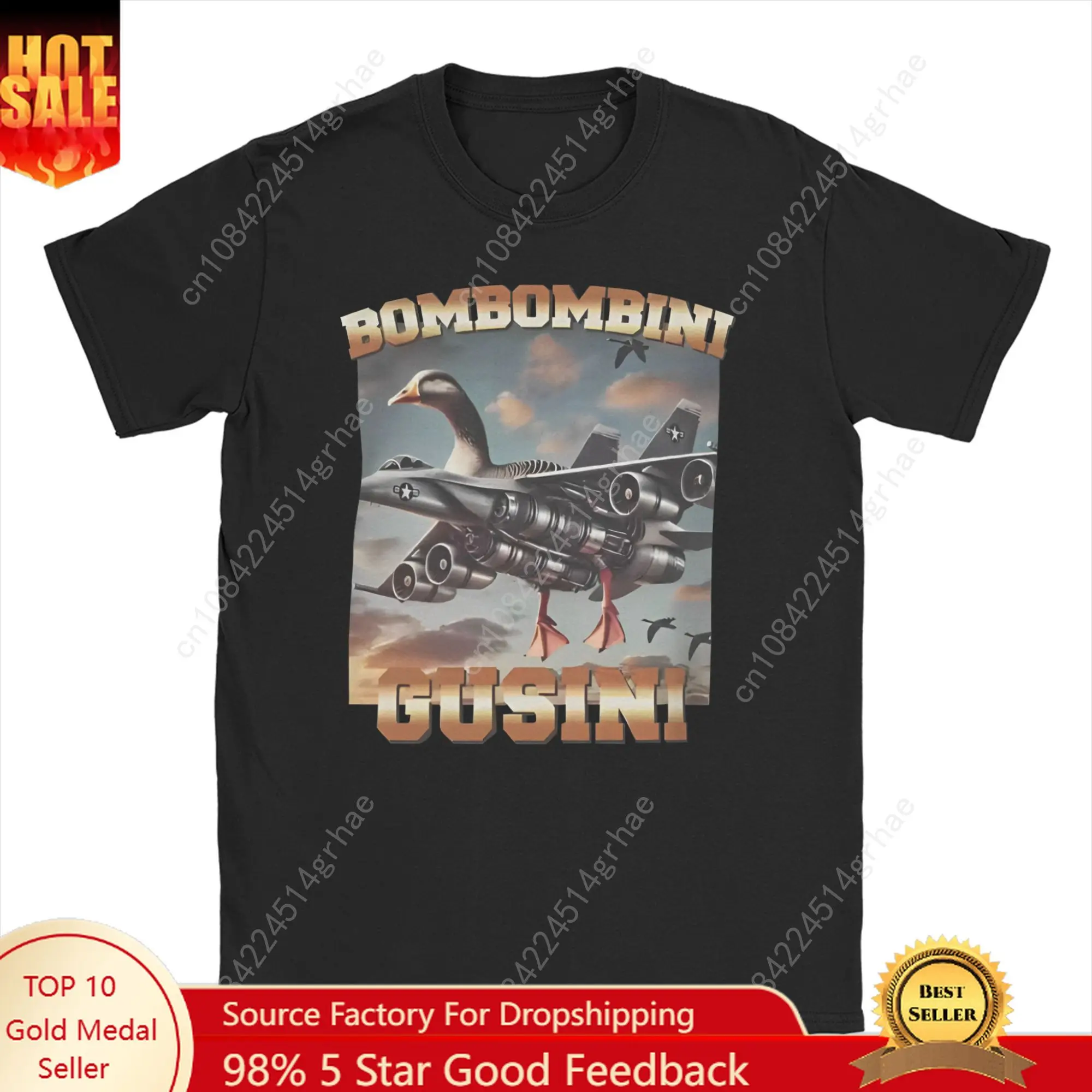 

Bombombini Gusini T-Shirts for Men Italian Brainrot Meme Fun 100% Cotton Tees O Neck Short Sleeve T Shirts Plus Size Clothing