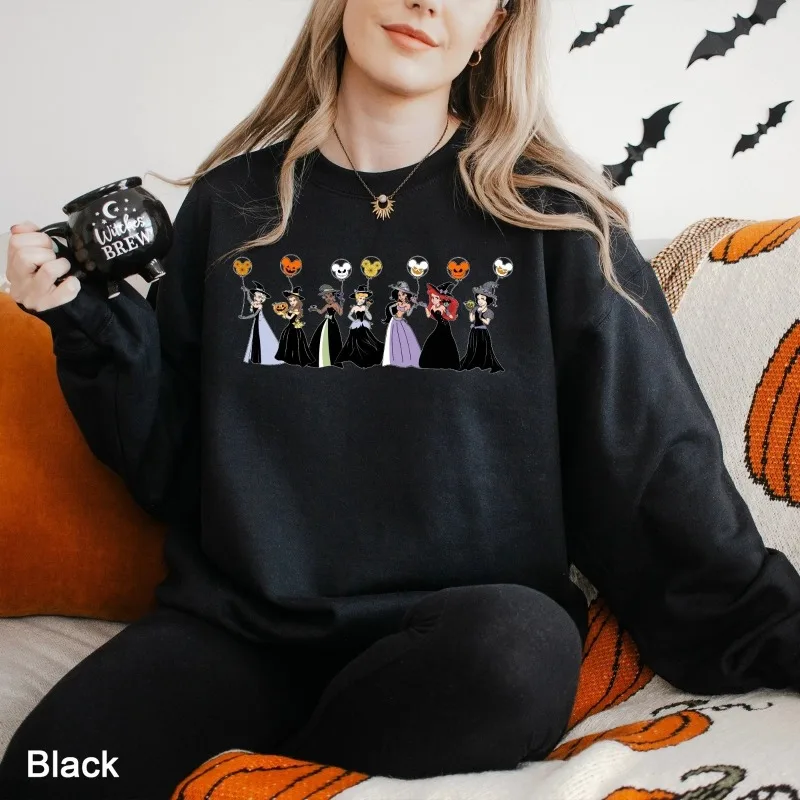 2025 الخريف/الشتاء ديزني الأميرة هالوين سنو وايت ارييل أورورا سندريلا المرأة الرياضية موضة عادية مطبوعة هوديي