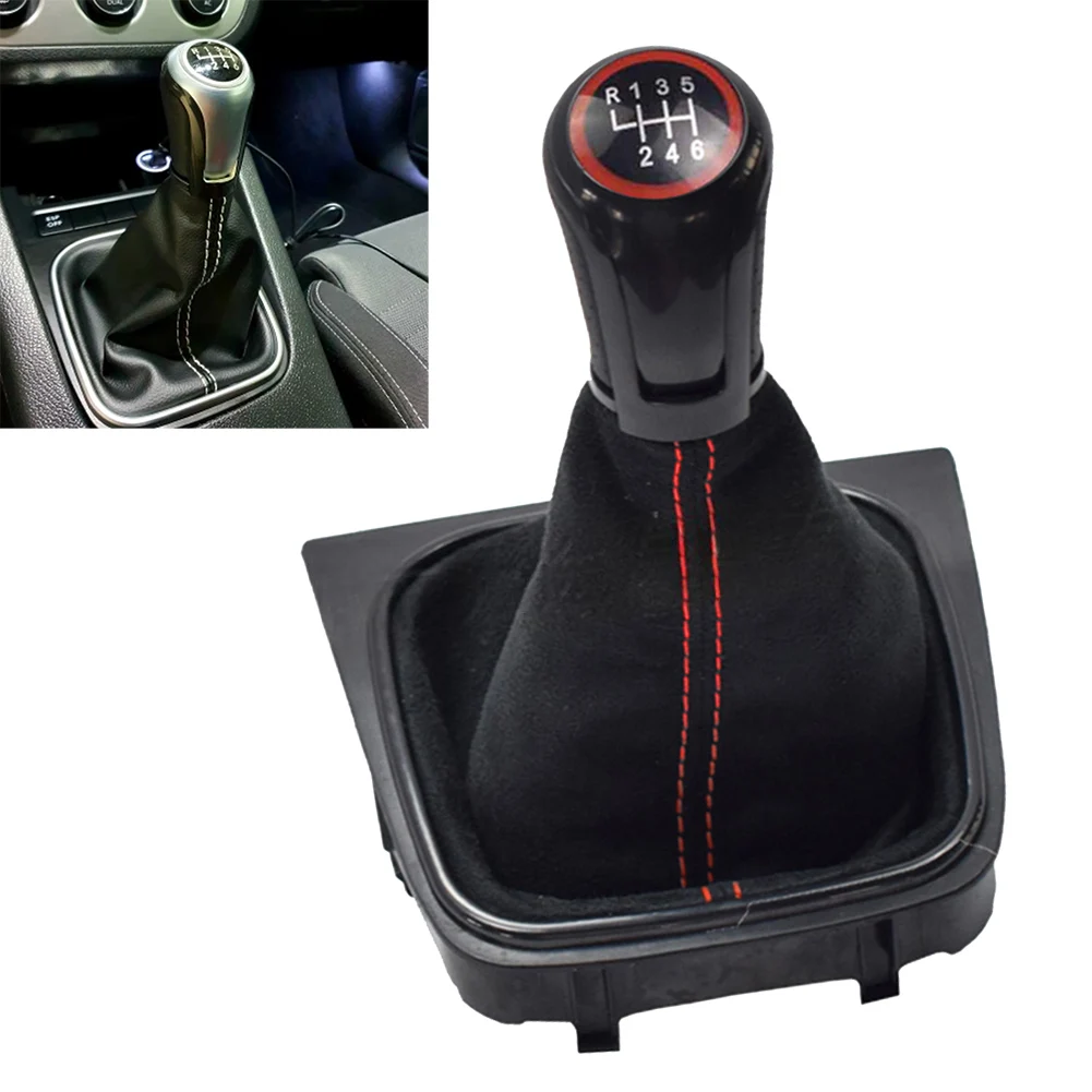 

Leather Boot Dust Cover for Gear Shift Lever Knob Fits For Golf 5 & 6 and For Jetta 5 & 6 Speed Manual Transmission