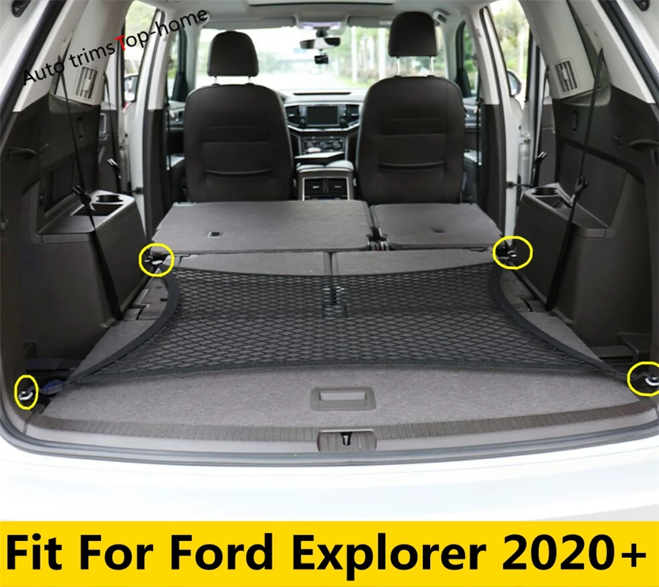 

Car Rear Trunk Mesh Cargo Organizer Elastic Storage Luggage Net Trim Network Accessories Fit For Ford Explorer 2020 2021 2022