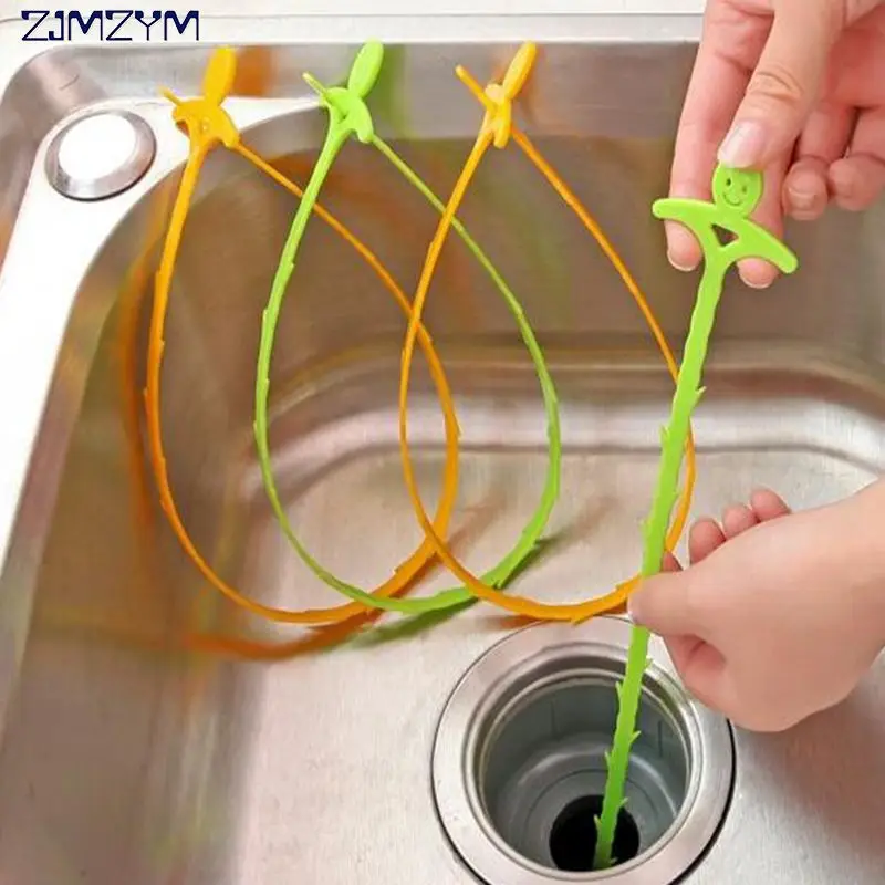 1PC 50cm Flexible Sink Claw Pick Up Kitchen Cleaning Tools Pipeline Dredge Sink Hair Brush Cleaner Bend Sink Tool Kitchen Items