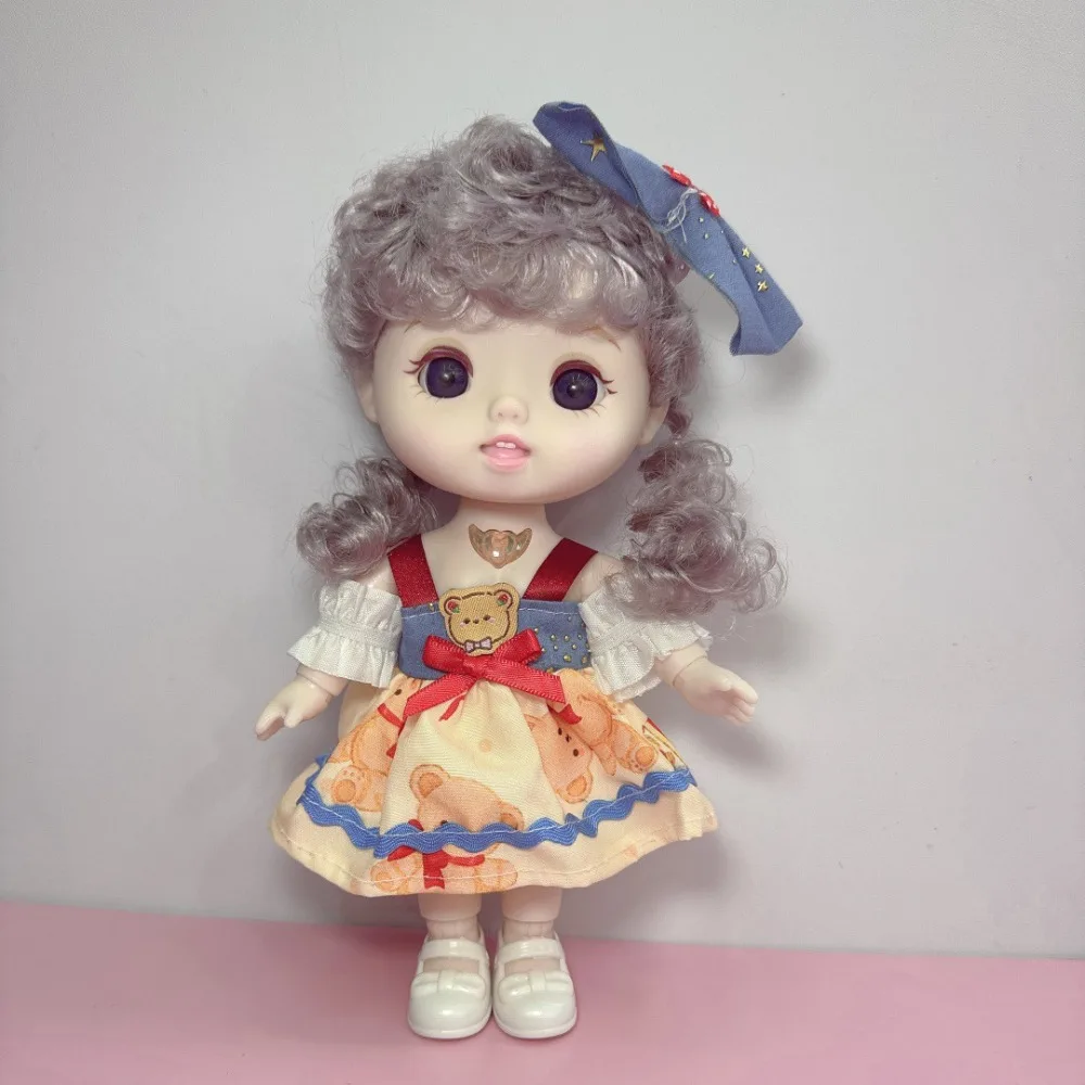 

Princess Toy Full Body 20cm Dress Doll Dolly Diy Hair Girls' Doll with Clothes Vinyl Lifelike Girl Dress Up Toys Babies