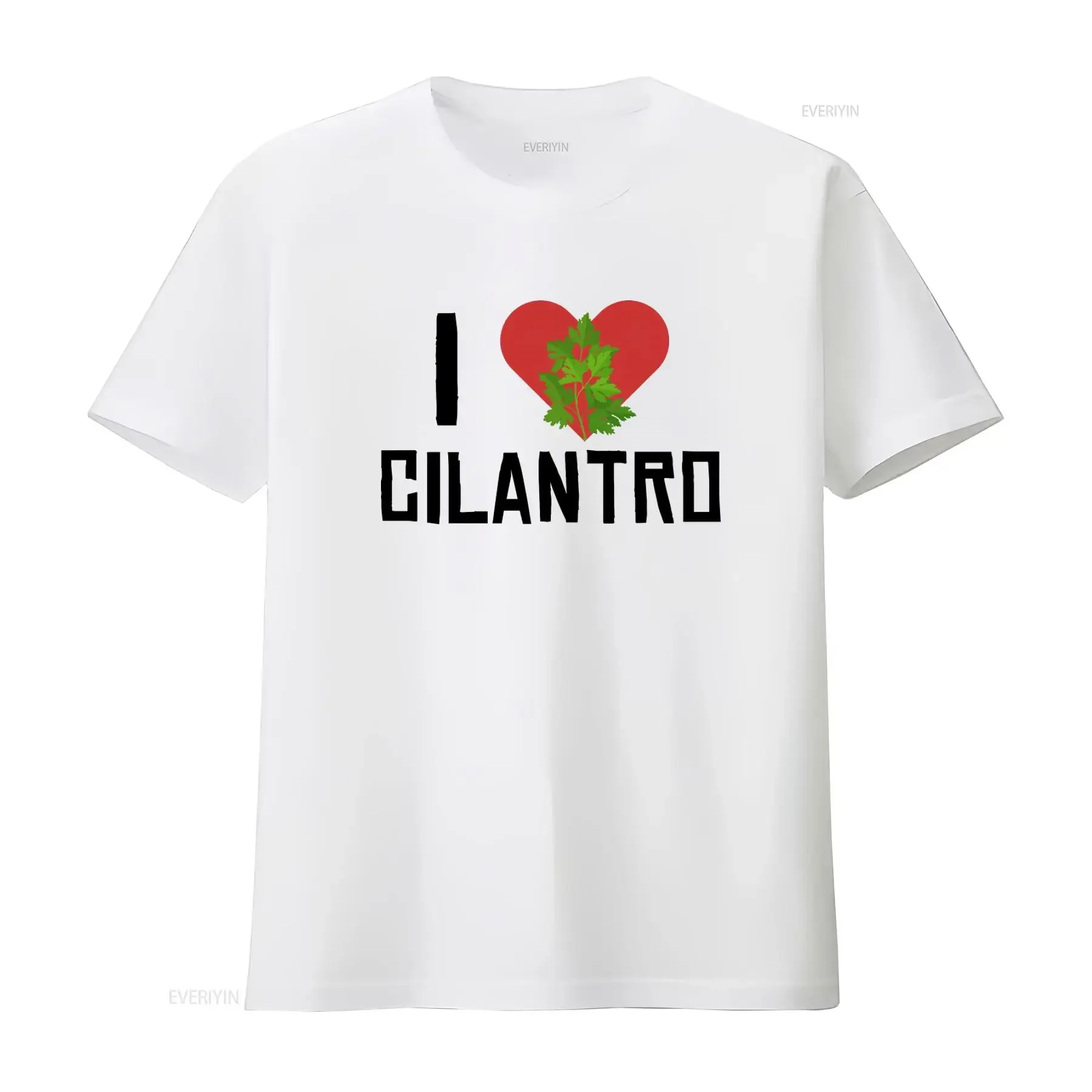 I Love Cilantro T Shirt Perfect for Cooking Enthusiasts Unique Herb Print Design vintage Washed Casual fashion designer clothes