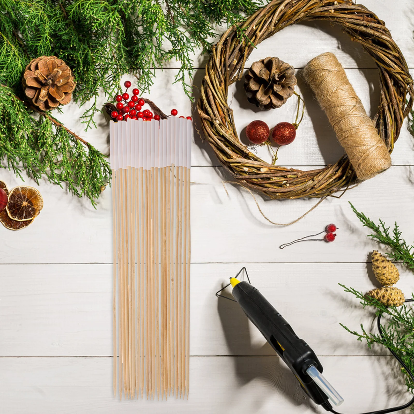 

20Pcs DIY Bamboo Craft Sticks Floral Stem Flower Bouquet Packaging Supplies Floral Arranging Accessories for Flower Shops and