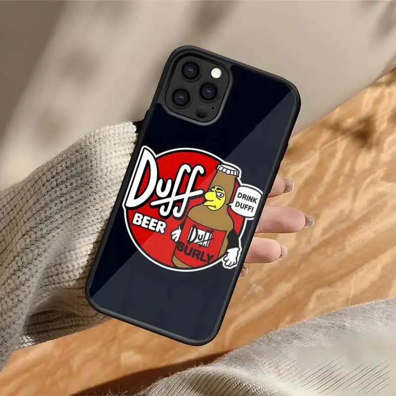 Custodia per telefono unica e divertente Duff Beer PC + TPU per Iphone Apple 12 Pro Max 14 11 13 Mini 6S 7 8 Plus X Xs XR Cover posteriore antiurto