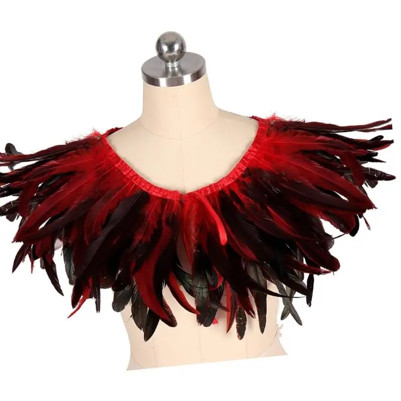 عباءة ريشة مصنوعة يدويًا 652F سهلة الطي وقابلة للحمل لأي مناسبة مجوهرات ملفوفة على الكتف