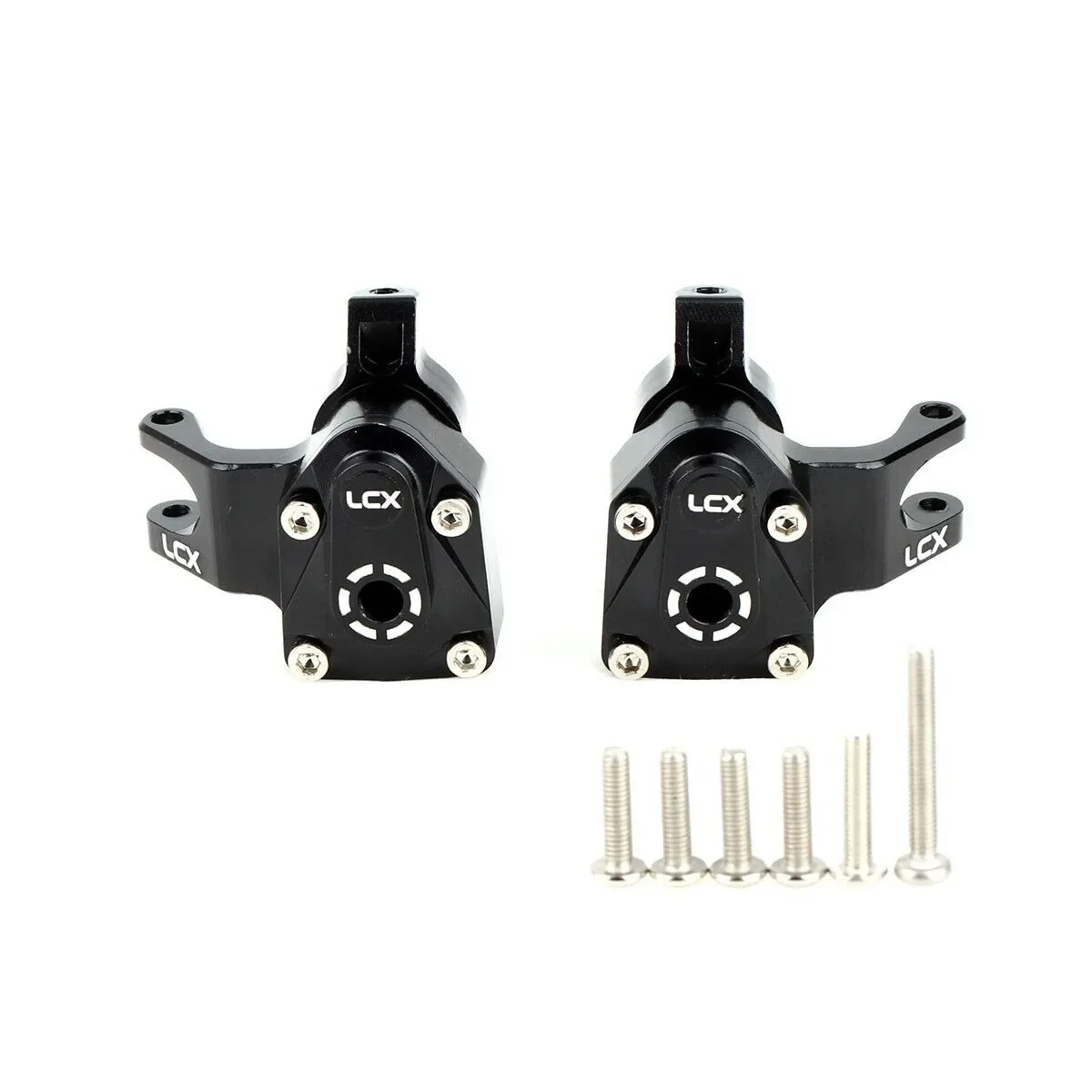 LCX Racing 1/18 RC Truck CNC Aluminum Front Axle Steering Knuckle Set for Axial UTB18 Capra Upgrades Parts Accessories