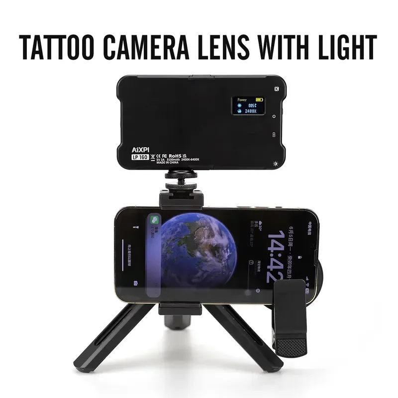 Macro Lens With Fill Light For Mobile Phone Camera Body Art Tattoo Eyebrow Shot Photography Lighting Attachment Accessory