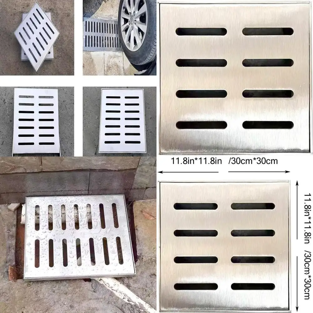 

Large Outdoor Stainless Steel Drain Grate for Catch Basins