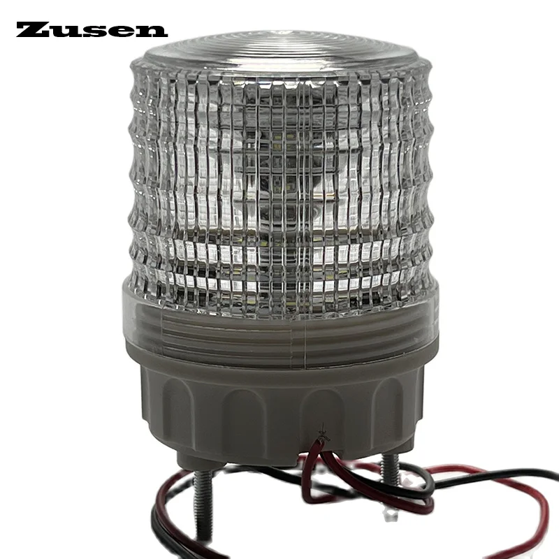 Zusen TB5051-W 12v 24v 110v 220v Small White Signal Light Strobe Flash Always on Three Modes Switch Indicator Led Lamp