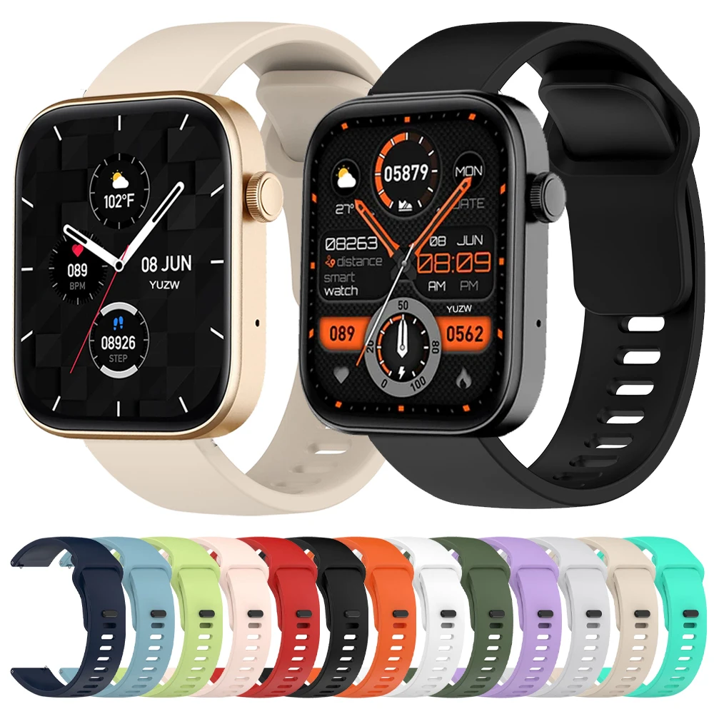 Soft Silicone Strap for COLMI C81 C80 M42 P71 P68 sports bracelet for COLMI P81 P76 P73 I30 V68 20mm 22mm watch band wristbands